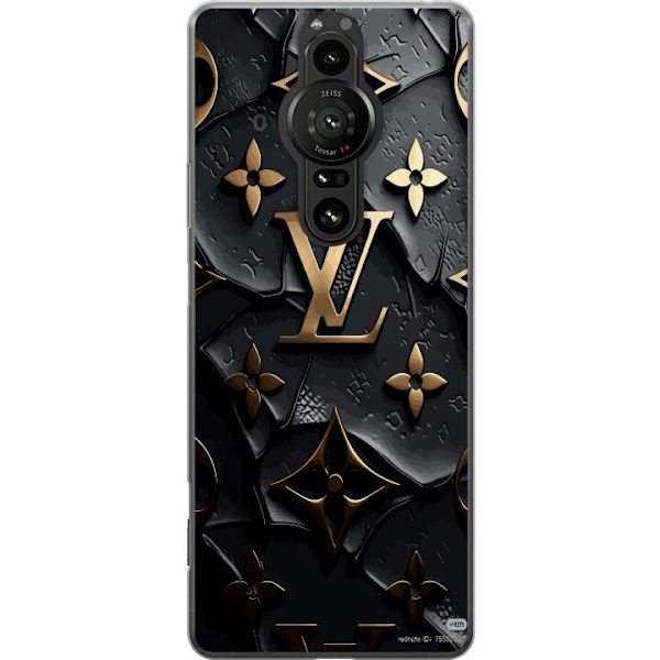Sony Xperia Pro-I Genomskinligt Skal Louis Vuitton Dark Mode Design Svart Lyx Stil Fashion Populärt Grafiskt Mönster Modeikon Lyxmärke