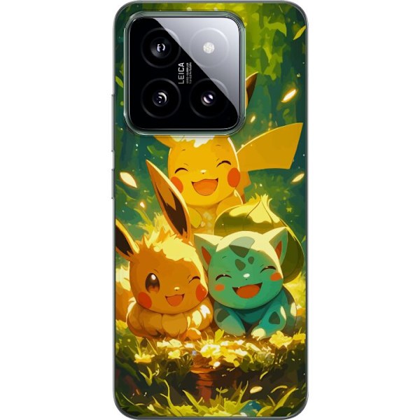Xiaomi 14 Gjennomsiktig deksel Pixelmonster spillstil - farger