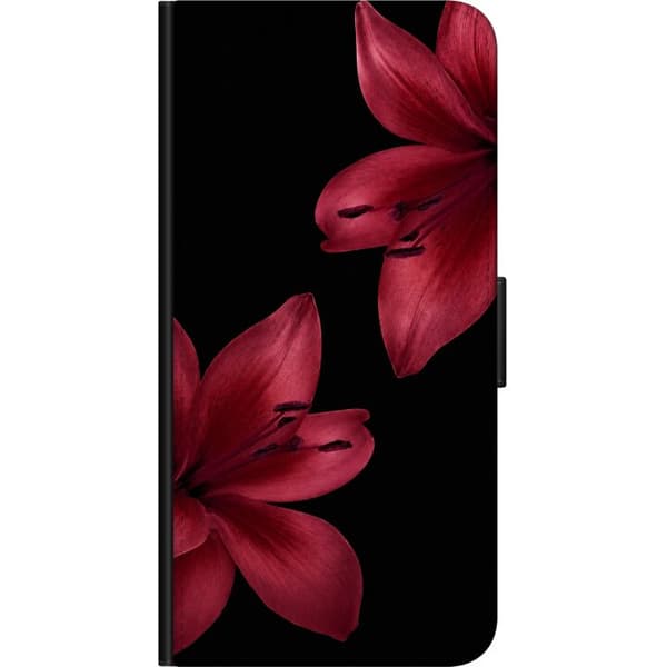 Kompatibel Tegnebogsetui til Huawei nova 8 Pro Sort liljegrafik sort