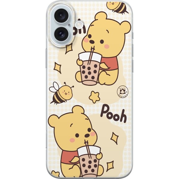 Apple iPhone 16 Plus Genomskinligt Skal Nalle Pooh Style – klassiskt björnmotiv i ny tolkning