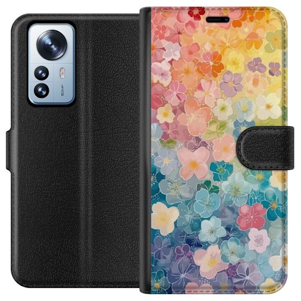 Xiaomi 12 Pro Lompakkokotelo Pienet kukat