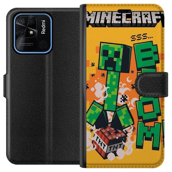 Xiaomi Redmi 10C Plånboksfodral Minecraft Boom