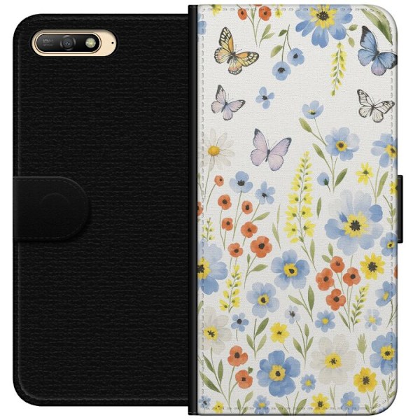 Huawei Y6 (2018) Tegnebogsetui Sommerblomster