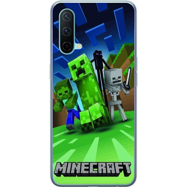 OnePlus Nord CE 5G Genomskinligt Skal Minecraft Creeper mobilskal i klassisk grön pixelstil