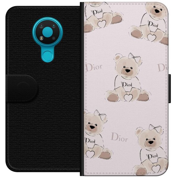 Nokia 3.4 Tegnebogsetui Teddy Dior Vibes - luksuriøs bamse i