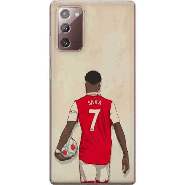 Samsung Galaxy Note20 Läpinäkyvä kuori Arsenal FC Jalkapallo Arsenal FC Motiivi Pelaaja Premier League Englanti Suosittu Urheilulaji Jalkapallotäh