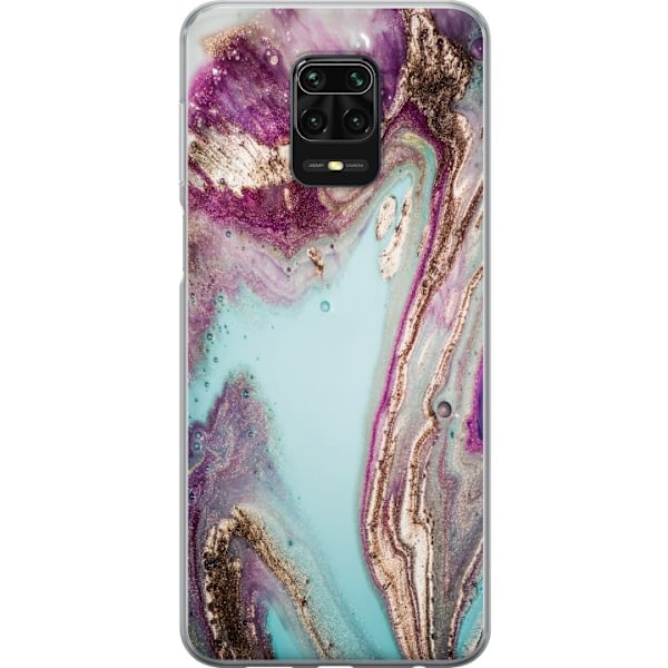 Xiaomi Redmi Note 9S Läpinäkyvä kuori Lilaa marmori
