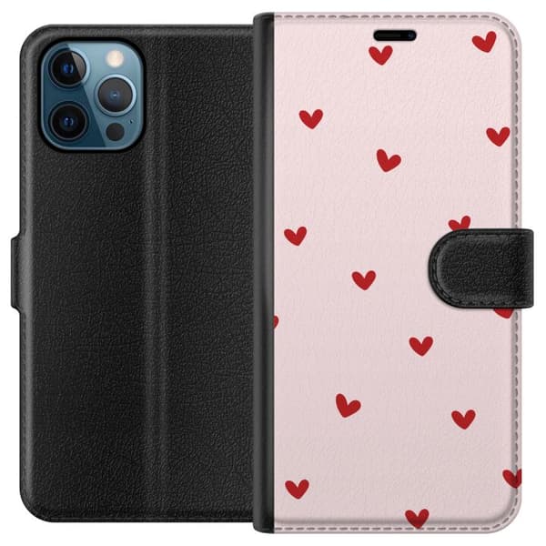 Kompatibel Tegnebogsetui til Apple iPhone 12 Pro Hjerter