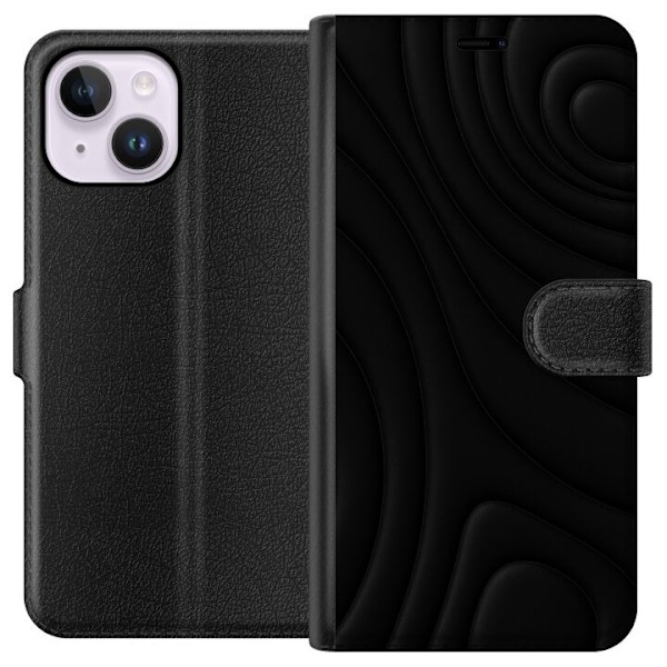 Apple iPhone 15 Plus Tegnebogsetui Sorte Bølger