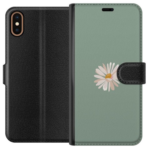 Apple iPhone X Lommeboketui Grønn Minimalblomst - stilren blo