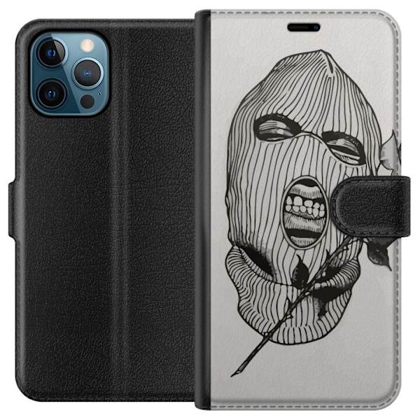 Apple iPhone 12 Pro Max Lompakkokotelo Hiihtomaski Ros Katutyö Muotoilu Graafinen Kuvio Jännitys Kaupunkityyli Katutaidetta Naamiaiset Symboli