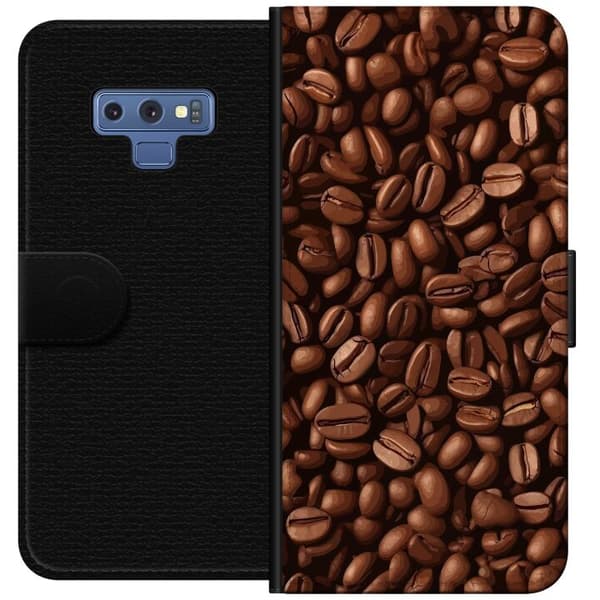 Kompatibel Tegnebogsetui til Samsung Galaxy Note9 Kaffebönor närbild brun