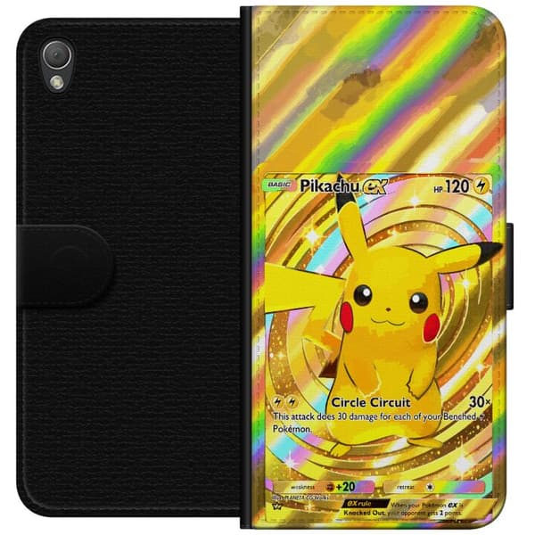 Kompatibelt Lommeboketui til Sony Xperia Z3 Gullig Pikachu EX samlebilde med regnbueeffekter gull