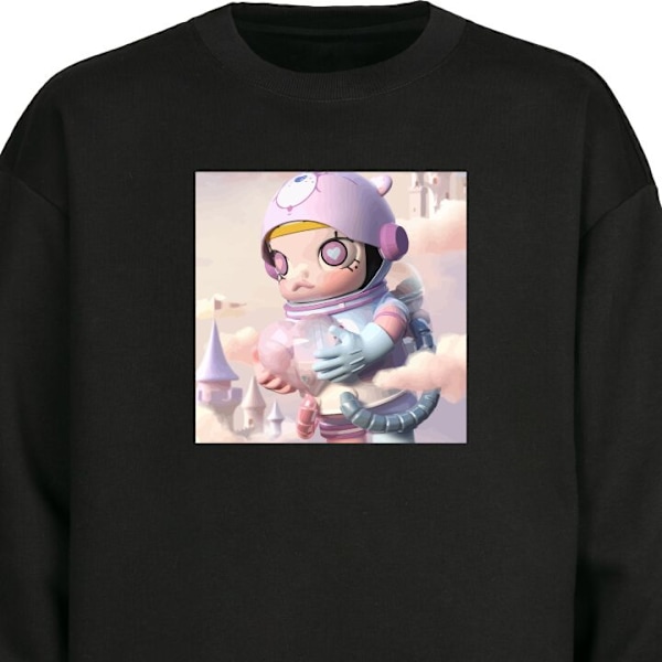 Sweatshirt til Børn | Blød & Klassisk Sweatshirt Mega Space sort one size