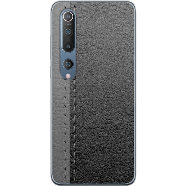 Xiaomi Mi 10 5G Gennemsigtig cover Sort & Grå Læder