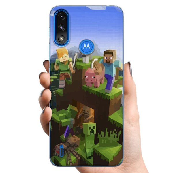 Motorola Moto E7 Power TPU Mobilcover MineCraft