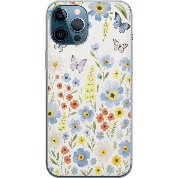 Apple iPhone 12 Pro Max Genomskinligt Skal Sommarblommor