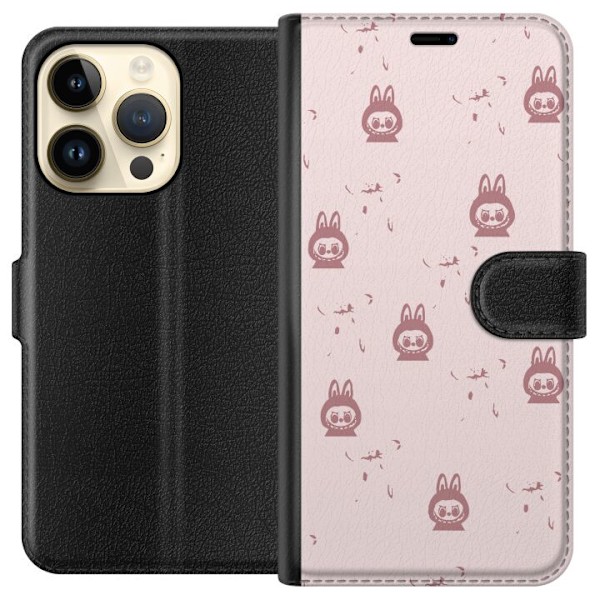 Apple iPhone 14 Pro Tegnebogsetui Labubu Neon Pop - Neonfarvet pop art monster