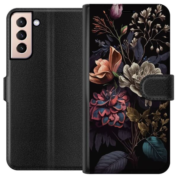 Kompatibelt Plånboksfodral till Samsung Galaxy S21 Blommor