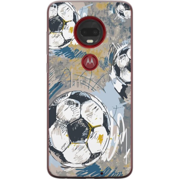 Motorola Moto G7 Plus Gennemsigtig cover Fodbold