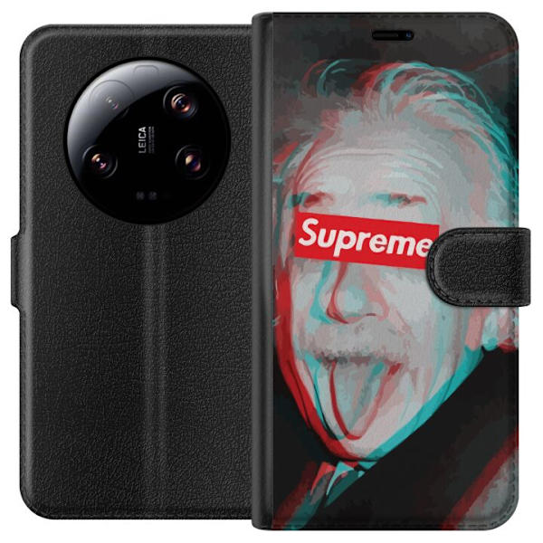 Xiaomi 13 Ultra Lompakkokotelo Supreme Albert Einstein 3D Motiivi Katumuoti Suunnittelu Suosittu Tiede Ikoni Kaupunkitaide