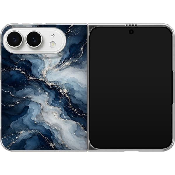 Kompatibelt Mobilskal till Apple iPhone Duo Blåmarmor blå