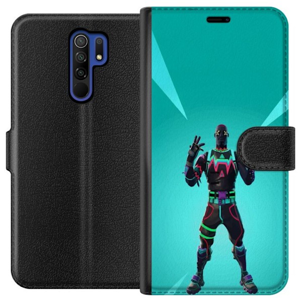Xiaomi Redmi 9 Tegnebogsetui sort ridder fortnite