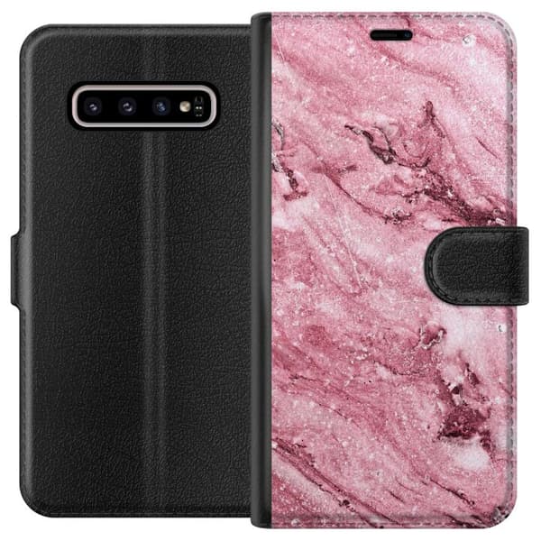 Kompatibelt Lommeboketui til Samsung Galaxy S10+ Glitrer Marmor