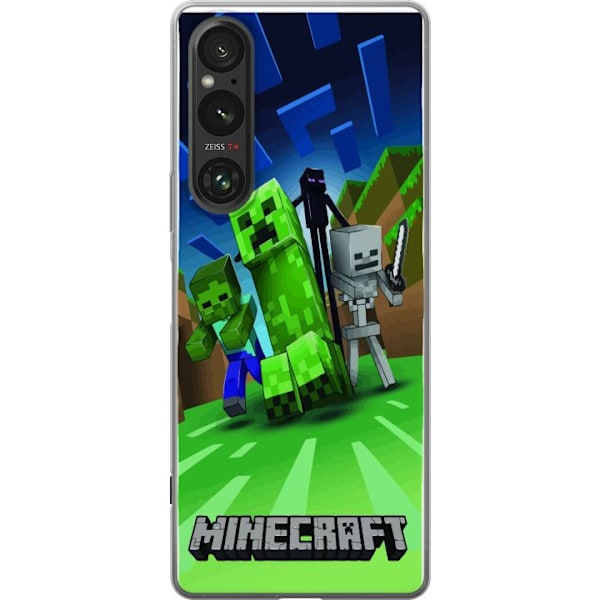 Sony Xperia 1 VI Läpinäkyvä kuori Minecraft Creeper mobilskal i klassisk grön pixelstil
