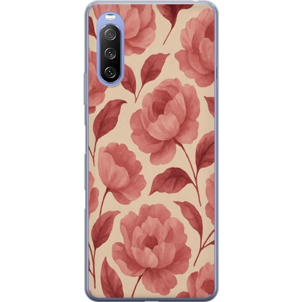 Sony Xperia 10 III Lite Gennemsigtig cover Roseblomst
