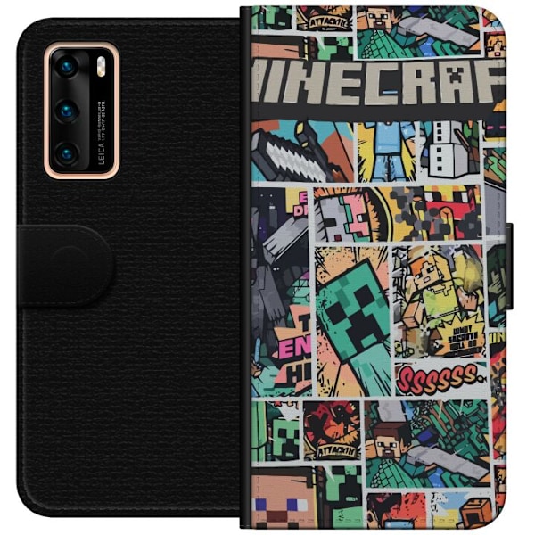 Huawei P40 Tegnebogsetui Minecraft Kunst