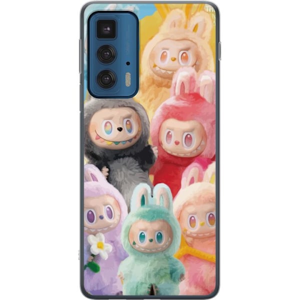 Motorola Edge 20 Pro Genomskinligt Skal Labubu Sketch Style – Handritat monster i tusch
