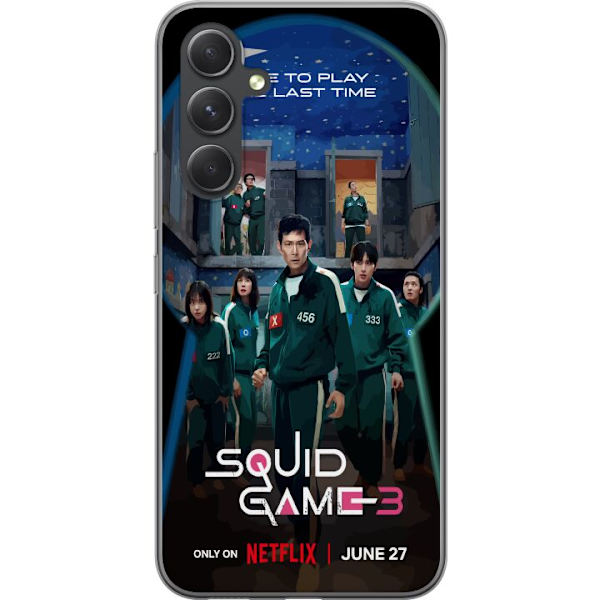 Samsung Galaxy S24+ Genomskinligt Skal Squid Game Säsong 3 Seriefigurer Populärt TV Serie Motiv Ikoner Spänning Drama Asiatisk Design Trend