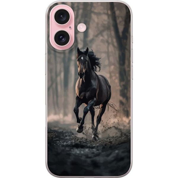 Apple iPhone 16 Genomskinligt Skal Running horse