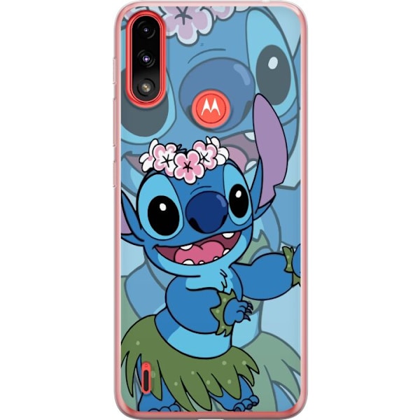 Motorola Moto E7 Power Läpinäkyvä kuori Stitch tähtien alla - Taianomainen Anime-tyyli