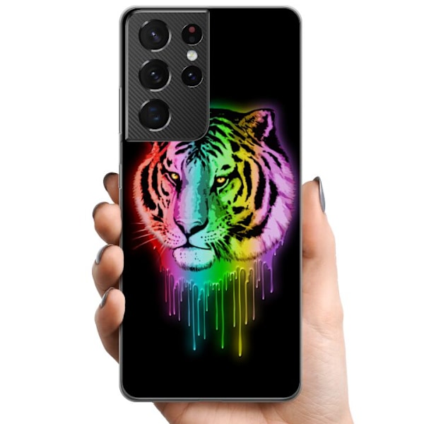 Samsung Galaxy S21 Ultra 5G TPU Mobilskal Neon Tiger