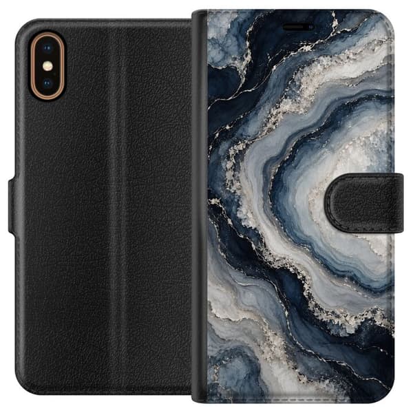 Kompatibelt Plånboksfodral till Apple iPhone X Nattagat blå