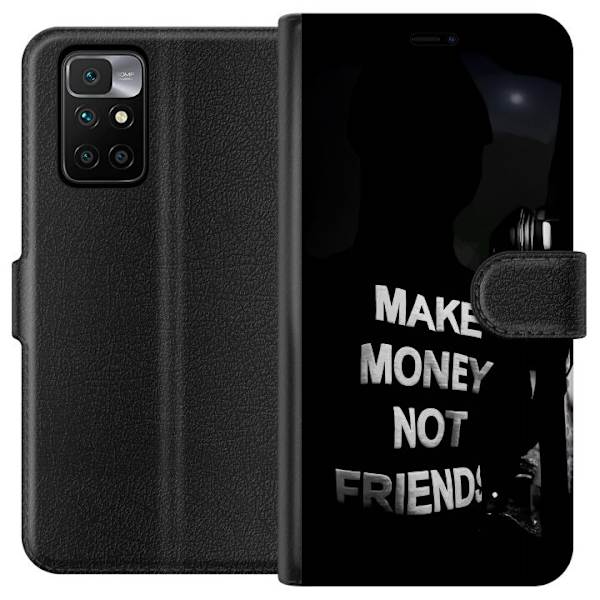 Xiaomi Redmi 10 Tegnebogsetui Tjen Penge Ikke Venner Citat Streetwear Tekst Design Trend Penge Livsstil Grafisk Motiv Urban Fashion