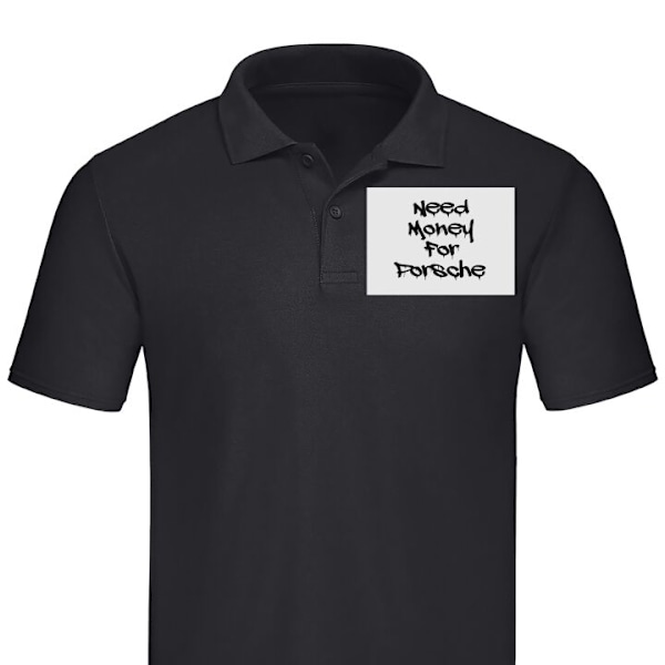 Poloshirt til Voksen | Elegant Poloshirt Porsche Sort X-Large