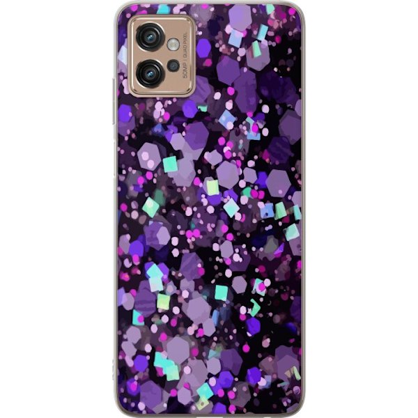 Motorola Moto G32 Genomskinligt Skal Lila Glitter