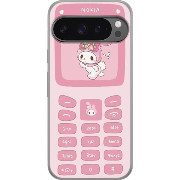 Google Pixel 9 Pro XL Gennemsigtig cover Kawaii Pink Phone