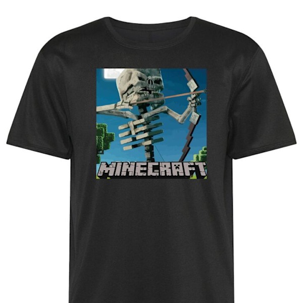 Trenings T-skjorte | Sport T-skjorte for Voksen A Minecraft Mo svart 4X-Large