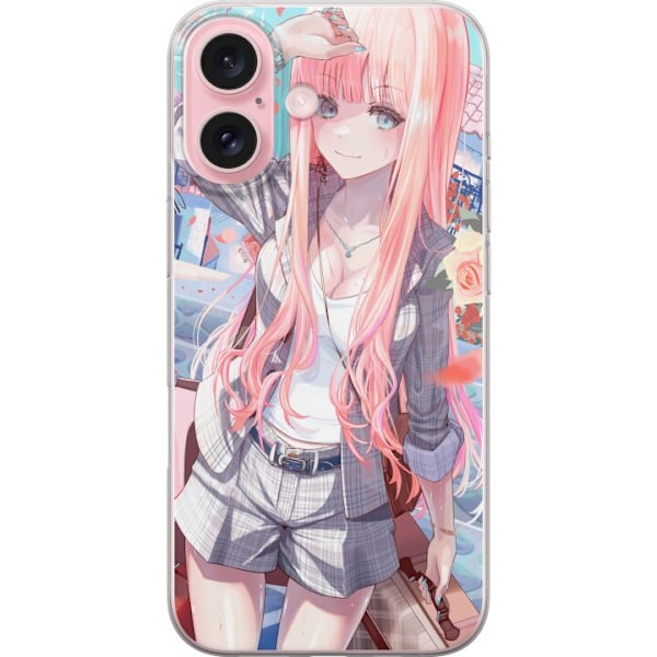 Apple iPhone 16 Gennemsigtig cover Anime pige sød