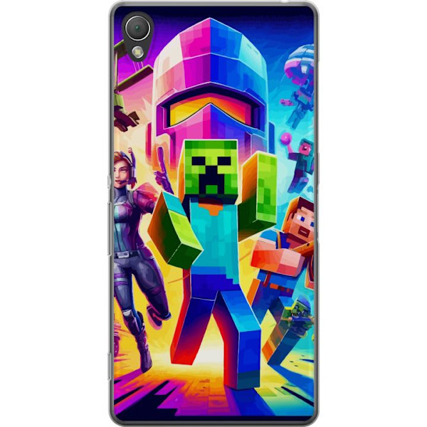 Sony Xperia Z3 Gennemsigtig cover Fortnite vs Minecraft