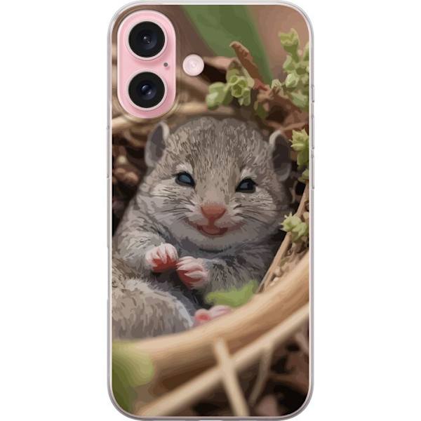 Apple iPhone 16 Gennemsigtig cover Rotte Smilende Dyremotiv By Motiv Urban Grafisk Design Populært Sjovt Motiv Kunstart Stil