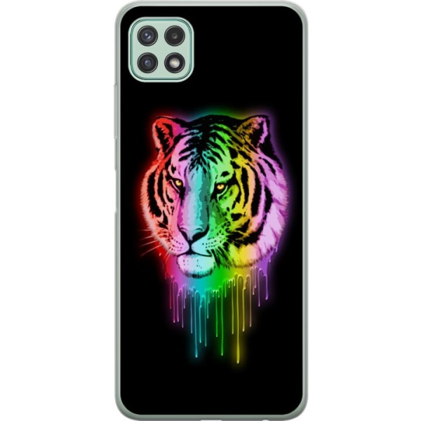 Samsung Galaxy A22 5G Gennemsigtig cover Neon Tigeren
