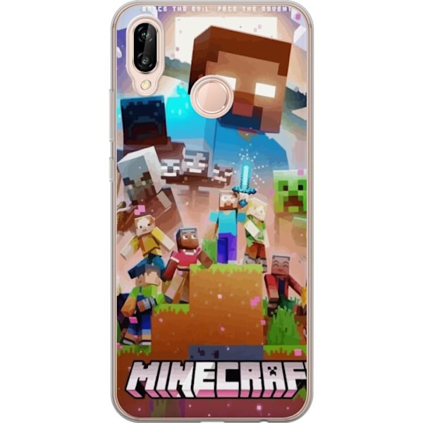 Huawei P20 lite Genomskinligt Skal Minecraft