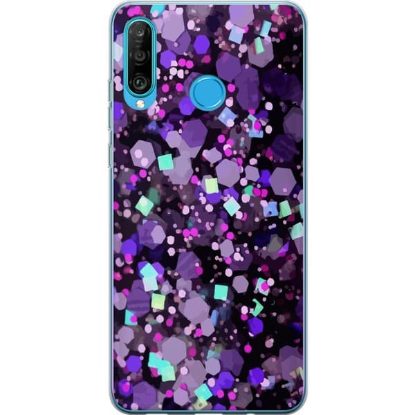 Kompatibel Mobilcover til Huawei P30 lite Lilla Glitter