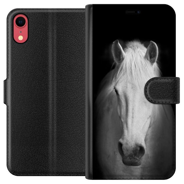 Apple iPhone XR Lompakkokotelo Valkoinen Hevonen