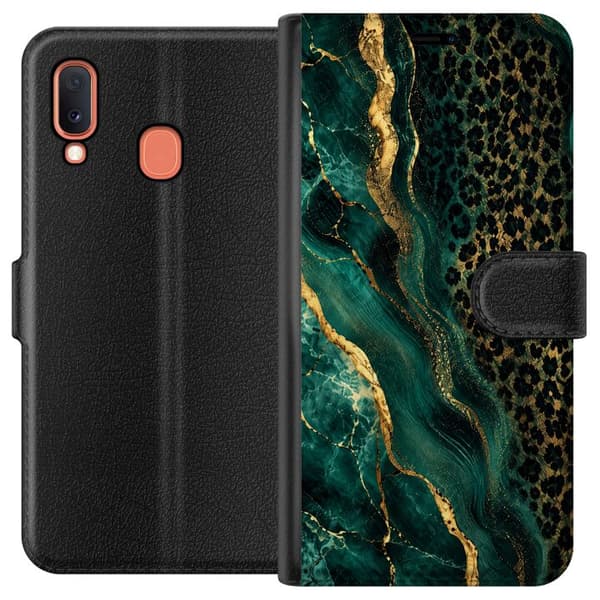 Kompatibelt Plånboksfodral till Samsung Galaxy A20e Emerald Wild grön